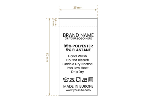 Etykieta pielęgnacyjna Model TC-M182