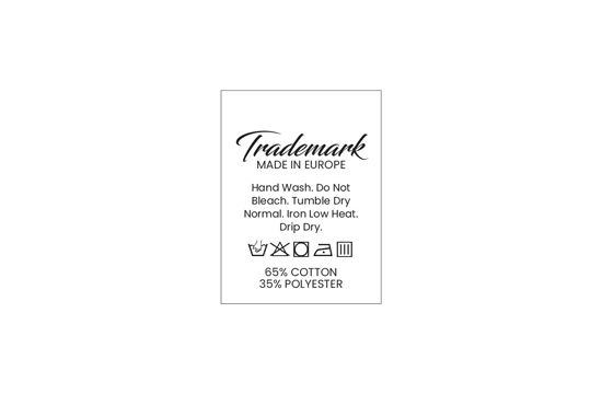 Etykieta pielęgnacyjna Model TC-M190