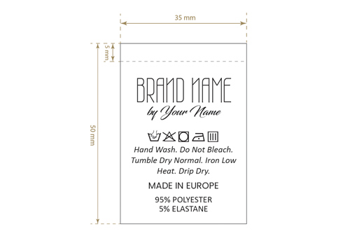 Etykieta pielęgnacyjna Model TC-M197