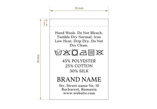 Etykieta pielęgnacyjna Model TC-M301