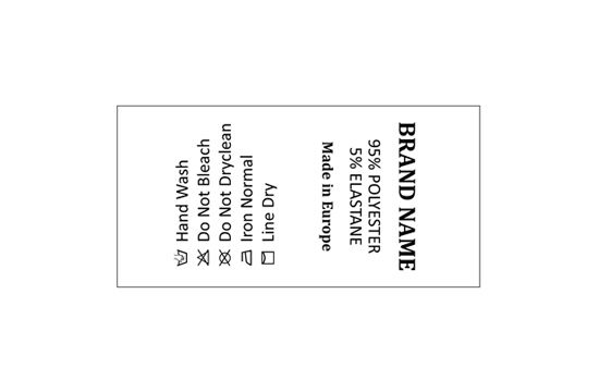 Etykieta pielęgnacyjna Model TC-M24