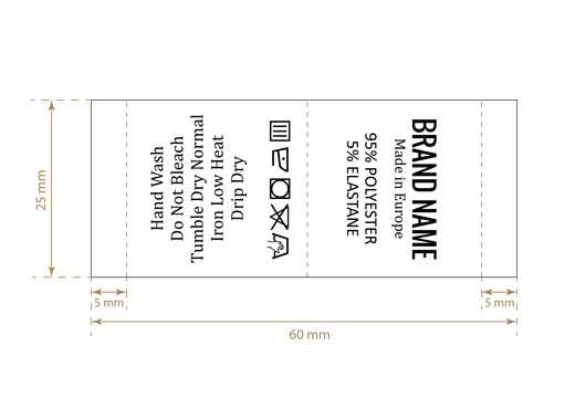 Etykieta pielęgnacyjna Model TC-M25