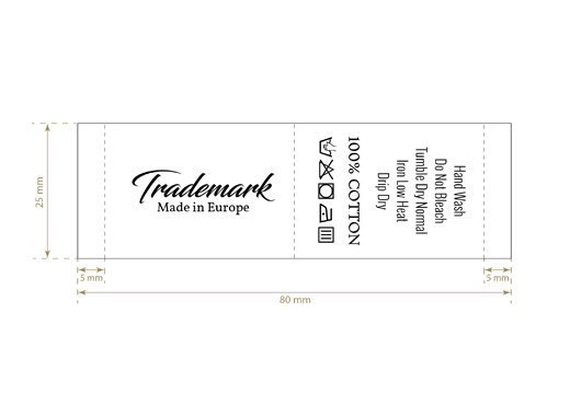 Etykieta pielęgnacyjna Model TC-M28