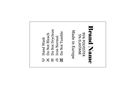 Etykieta pielęgnacyjna Model TC-M29