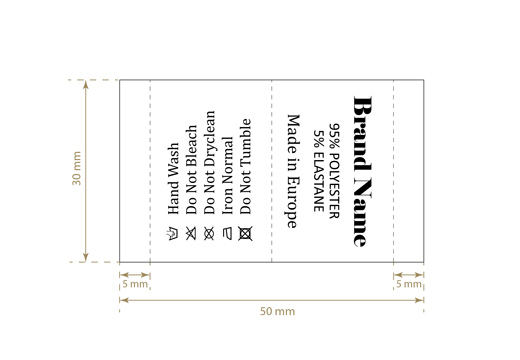 Etykieta pielęgnacyjna Model TC-M29