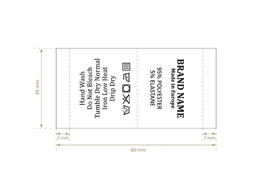 Etykieta pielęgnacyjna Model TC-M30
