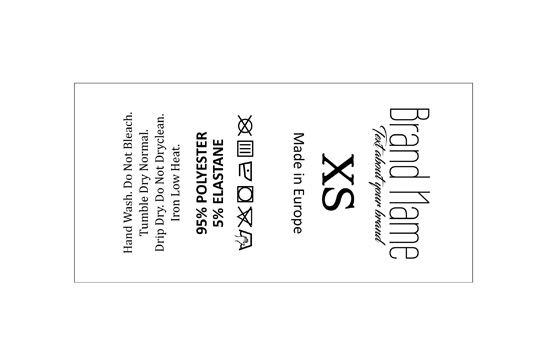 Etykieta pielęgnacyjna z rozmiarem Model TC-M337