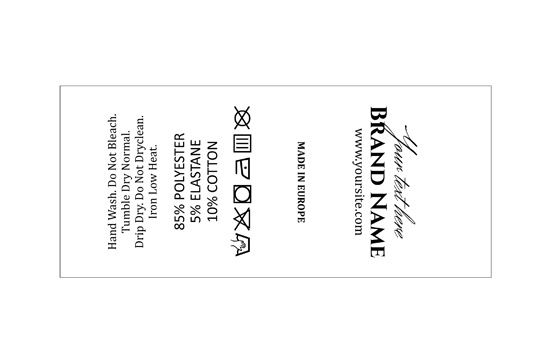 Etykieta pielęgnacyjna Model TC-M338