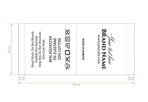 Etykieta pielęgnacyjna Model TC-M338