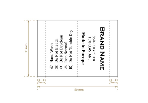 Etykieta pielęgnacyjna Model TC-M39