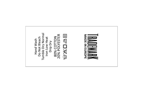 Etykieta pielęgnacyjna Model TC-M43